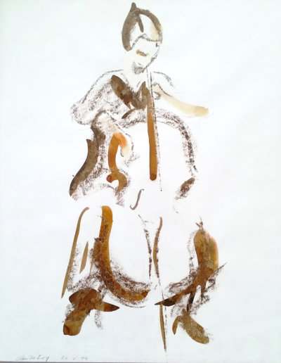 Violoncelliste 1 (sur le vif) - 50 x 60 cm